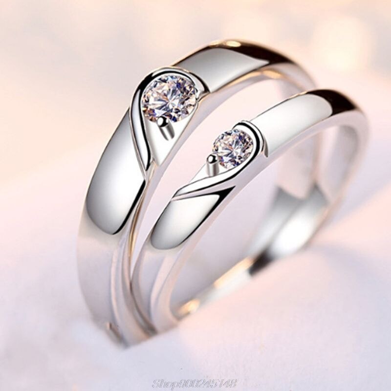Heart Promise Rings for Couples I Love You Engagement Wedding Ring Band Sets Au03 20