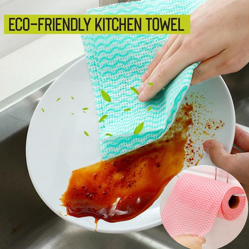 1 Roll Cleaning Wash Cloth Kitchen Towel Duster Cloth Non-woven Fabric Kitchen Cleaning Towel No Oil Rag Furniture Dish Cloth