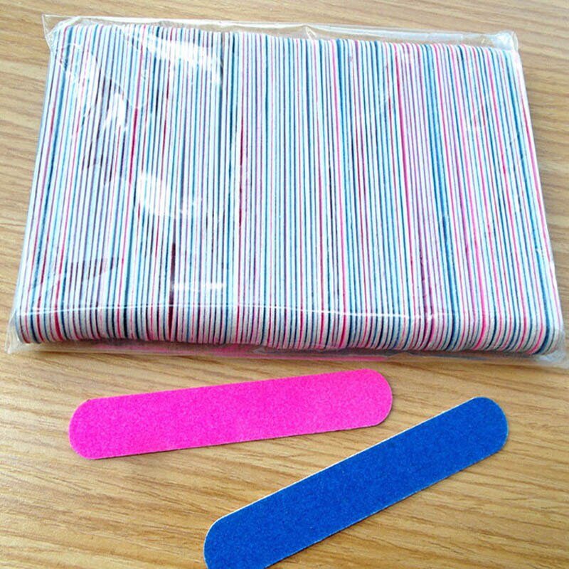 100Pcs Nail Files/Sandpaper Buffers Slim Crescent Grit 180/240 tools disposable cuticle remover callus polish pack: Default Title