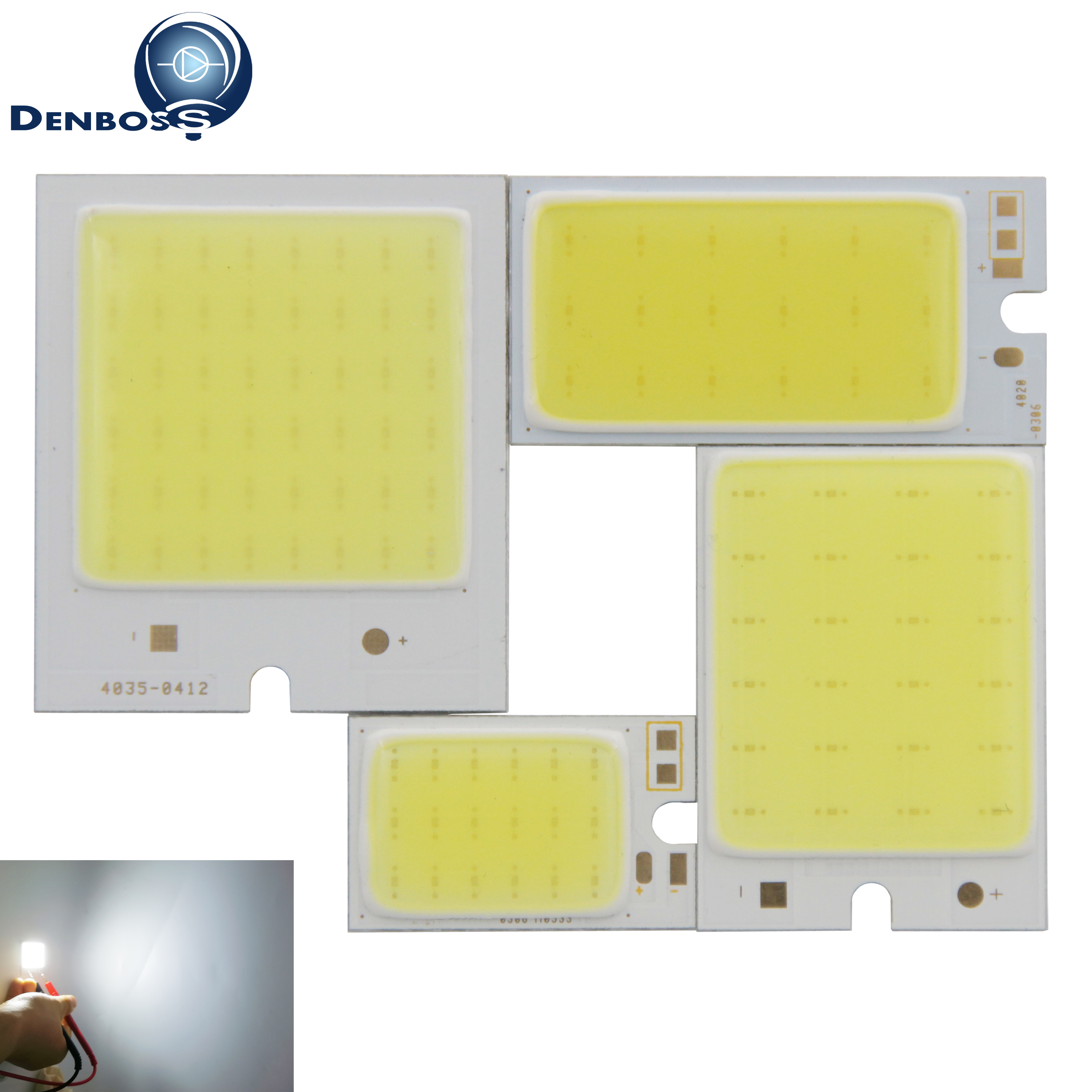 Gran ED COB de 40mm 36mm 26mm mezcla cuadrado de modelado V 9V 12V DC, 2W 3W 4W 6W blanco frío de luz de lectura para automóvil fuente