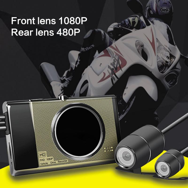 3 "Lcd 1080P Hd Motorfiets Dvr Dash Cam Dual Camera G-Sensor Auto Video Recorder Dvr/dash Camera Auto Dvr Auto Accessoires
