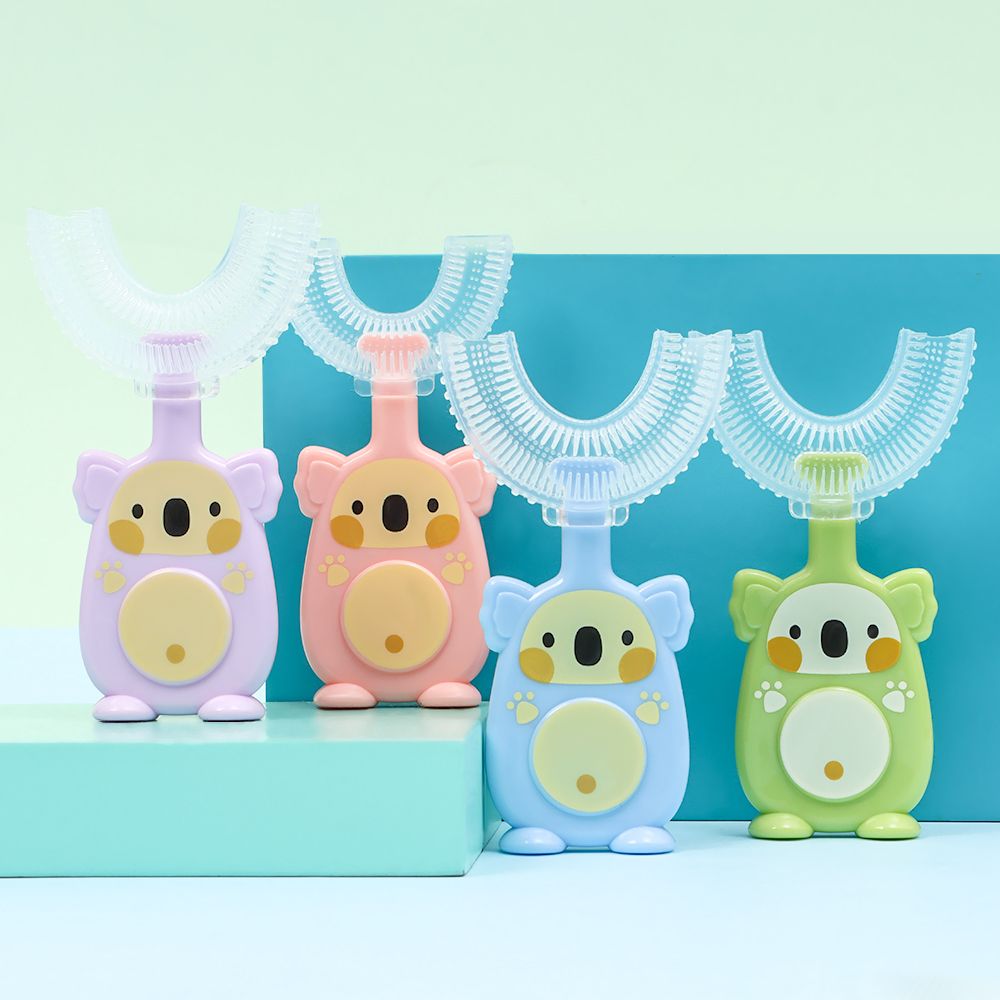 Kinderen U-vorm Tandenborstel 2-12years Kinderen Tanden Oral Care Borstel Zachte Siliconen Tanden Whitening Schoonmaken Tool Borstel