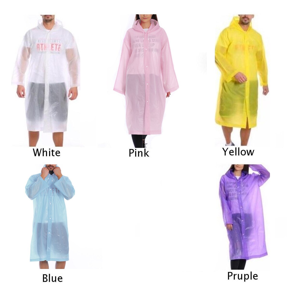 Unisex Waterproof Raincoat Jacket Clear Raincoat Rain Coat Hooded Poncho Rainwear Men Child