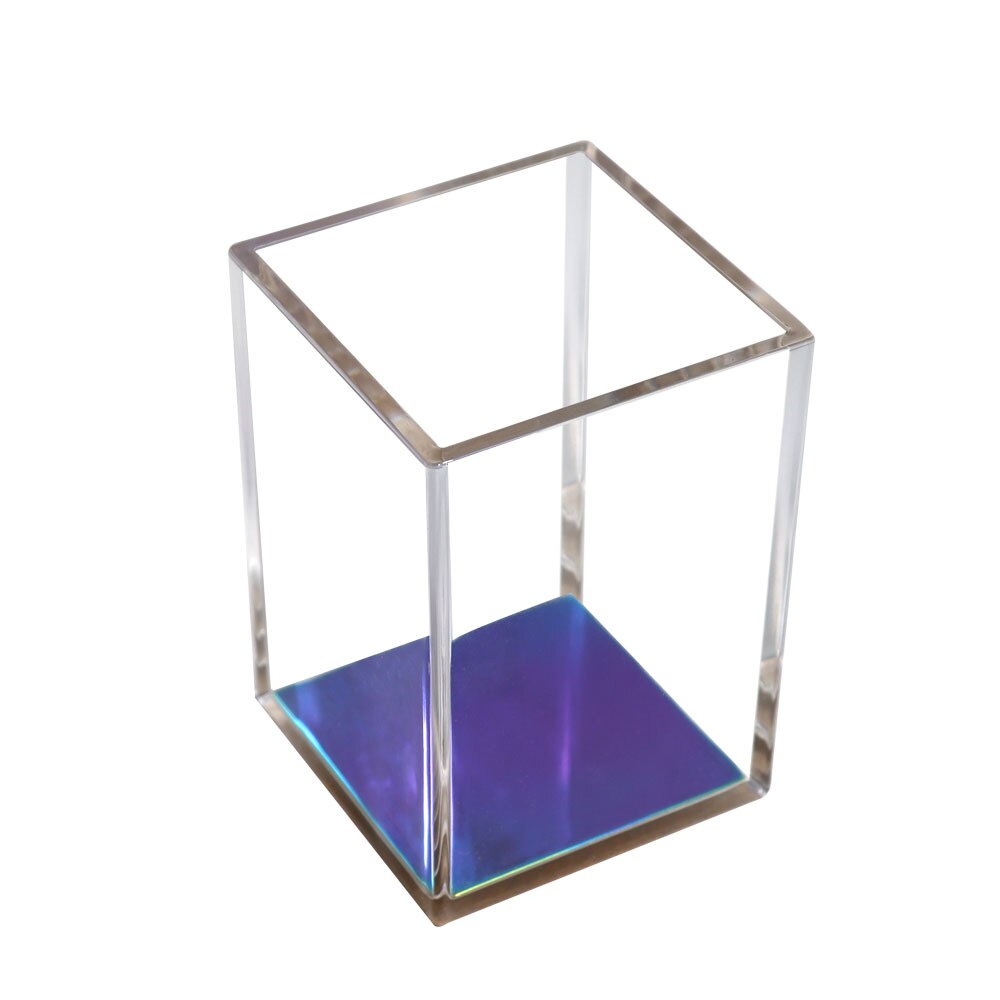Acrylic Silver Desk Organizer Pen Holder Stapler Tape Dispenser Notepad Holder For Office Supplies And Desk Accessories: Rainbow Pen Holder