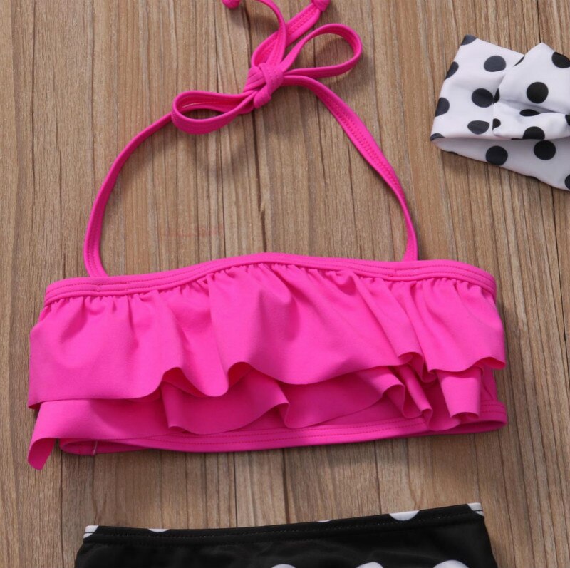 Klassisk baby pige bikini 3 -delt jakkesæt dejlige børn bikini sæt bade baby badedragt badetøj piger svømmedragt 1-6 år