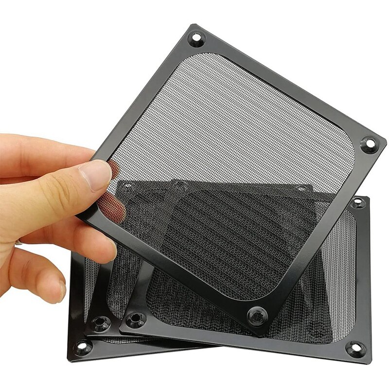 4Pack 120Mm Computer Fan Filter Grills Stainless Steel Wire Mesh,Aluminum Alloy Ventilation Mesh Dust Filter Grill,Black