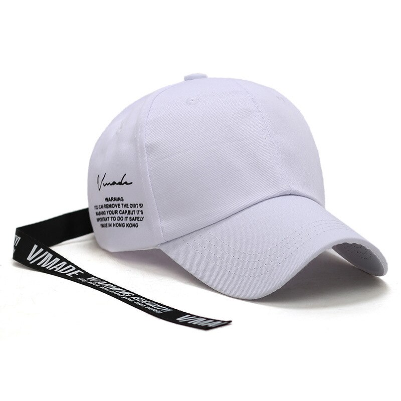 Doleft Lange Bandjes Baseball Cap Mannen Verstelbare Brief Snapback Caps Gorras De Béisbol Unisex Trucker Hoed Gorras Hombre: White