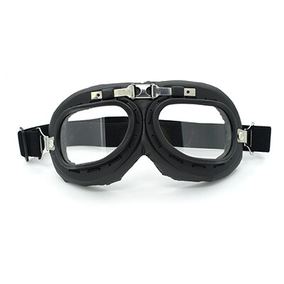 JAER-Gafas de Moto Vintage de cuero Steampunk, lentes de Moto Dirt Bike Cafe Racer, casco de Moto a la , gafas de sol para Jet Ski, 100%: Transparente