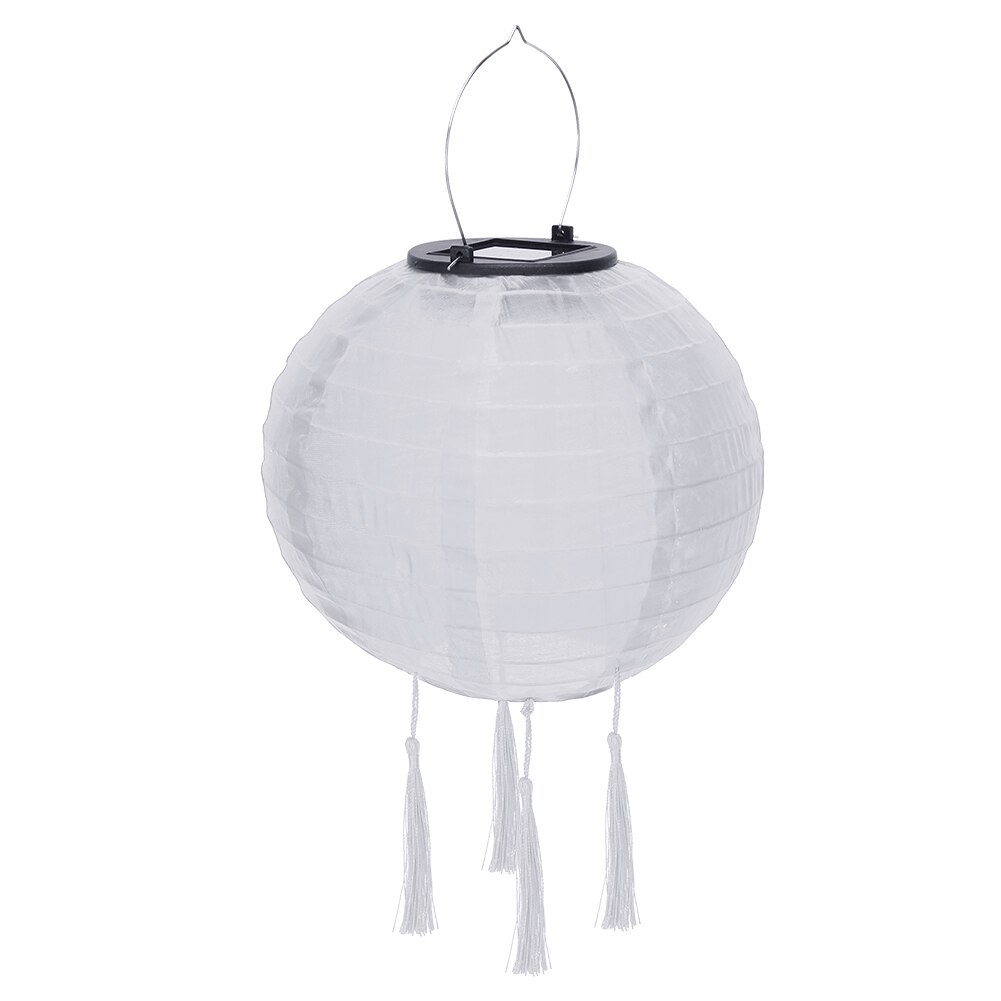 12inch LED Solar Lanterns Solid Color Festival Light Waterproof Hanging Global Lamp Chandelier with Tassel Landscape Lighting: H