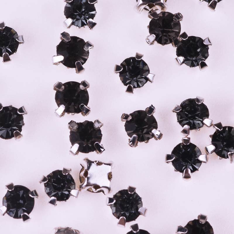 100 stk sten/strass krystal rhinsten glas syet rhinsten til tøj syet på rhinsten på tøj flatback rhinestone: Ti -tz0101
