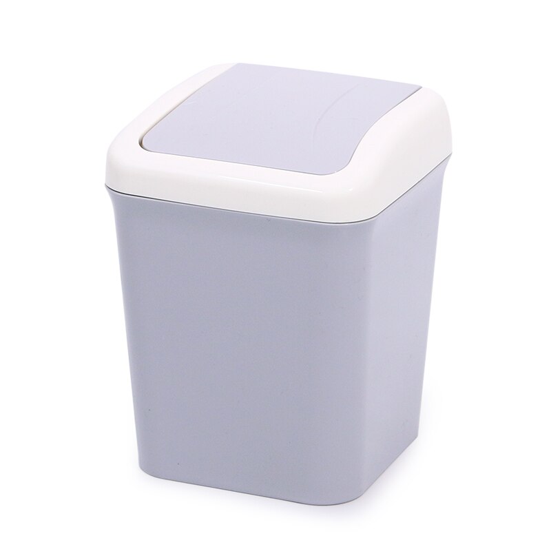 Rolling Cover Type Kleine Prullenbak Recycling Afval Bin Vuilnis Papiermand Badkamer Prullenbak Vuilnis Container Bakken: Gray-Square