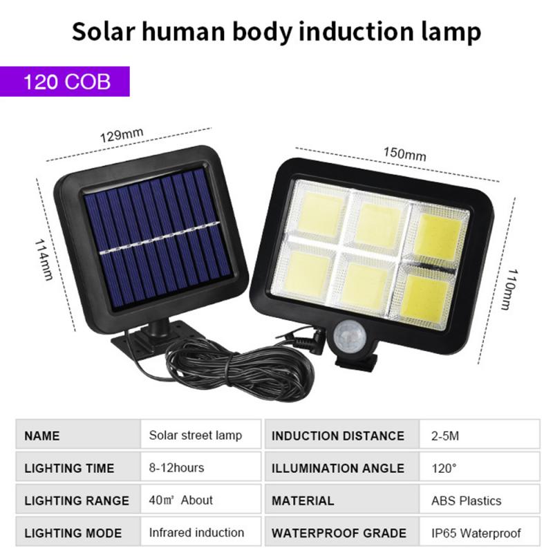 100 LED Split Style Solar Lamps Solar Garden Wall Lights Solar Powered PIR Motion Sensor Outdoor Solar Lamps IP65 Flood Lamp: 1pcs