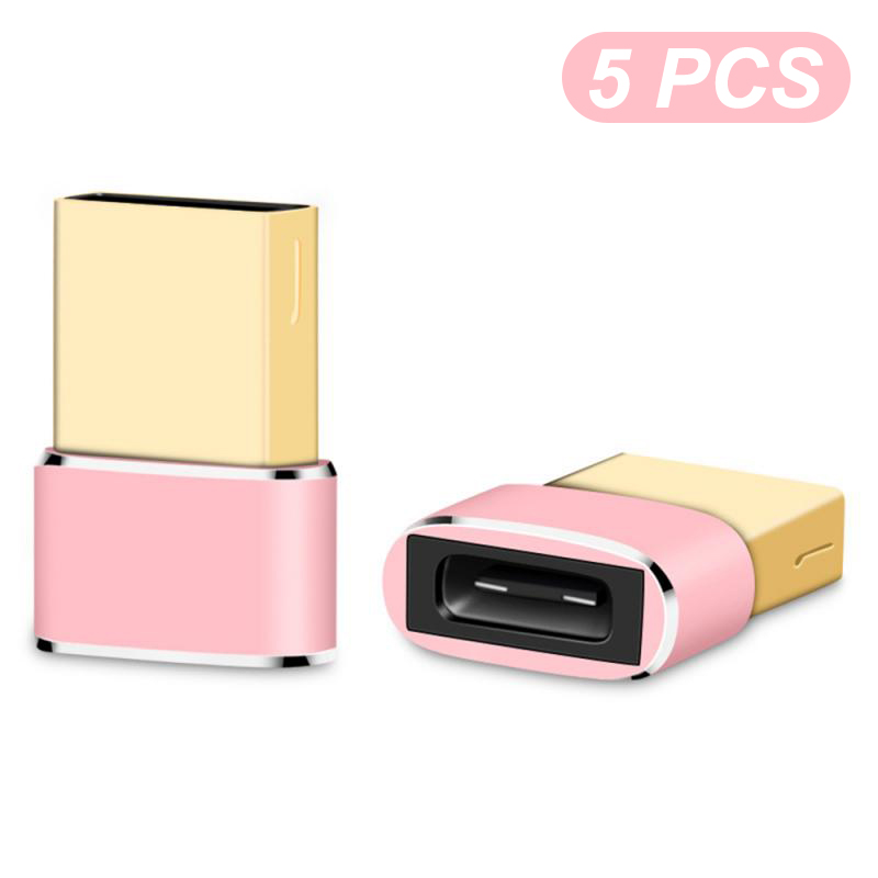 USB 3.0 Male to Type C Female Adapter Converter For Mobile Phone Laptop Type C Earphone Cables Adapter PD to USB Charger Adapter: pink