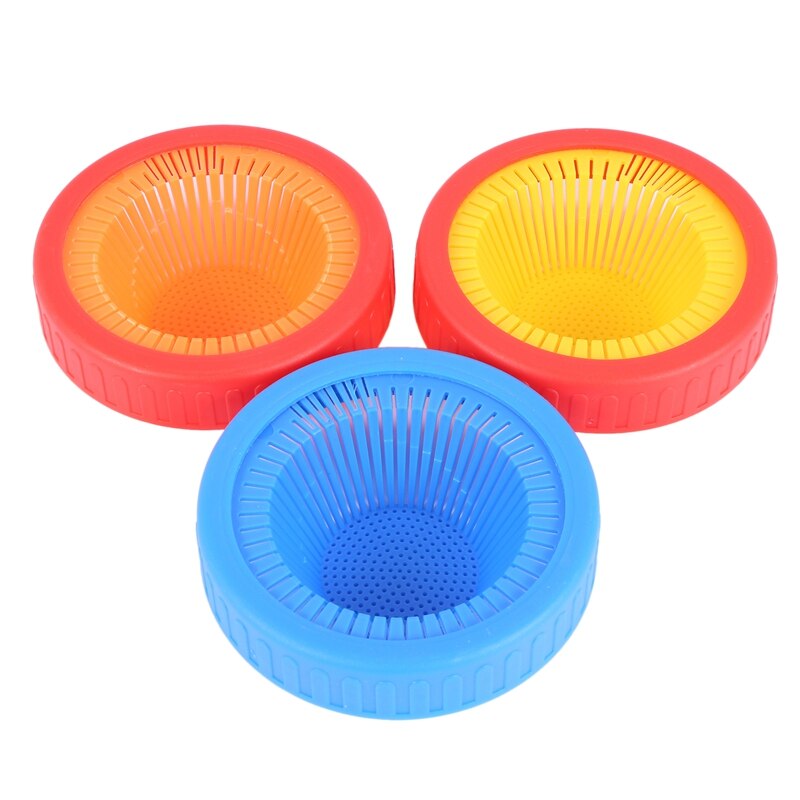 Tapas de plástico para brotar tarros, tapas de filtro de tarro de brotación con juntas de sellado de silicona para frascos de boca ancha, tarros de conserva: Default Title
