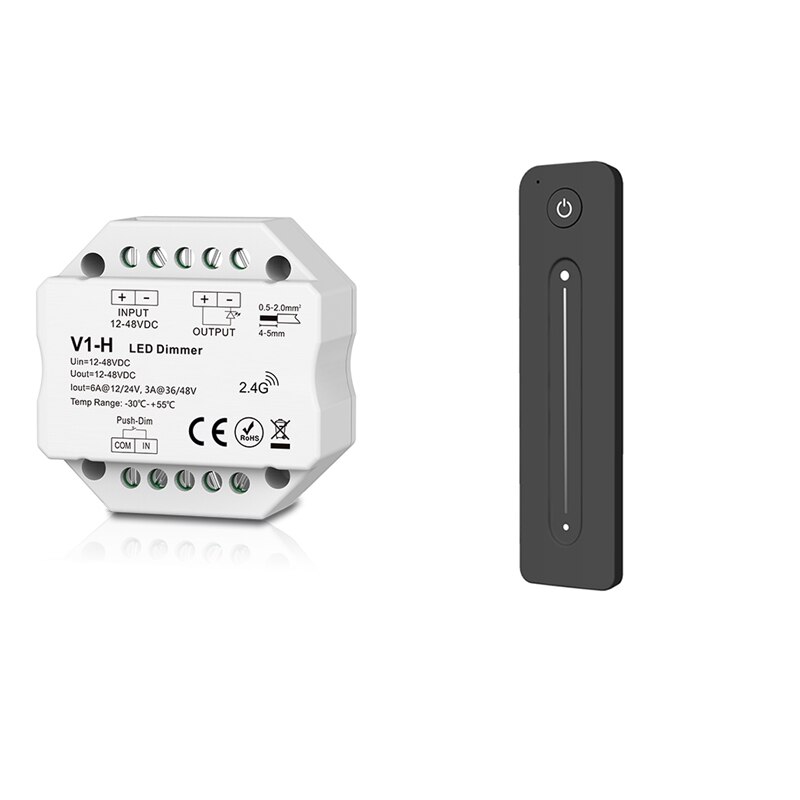LED Strip Dimmer 12V 24V 15A Output PWM Wireless RF Switch ON OFF With 2.4G Dim Remote for 5050 3528 Single Color LED String