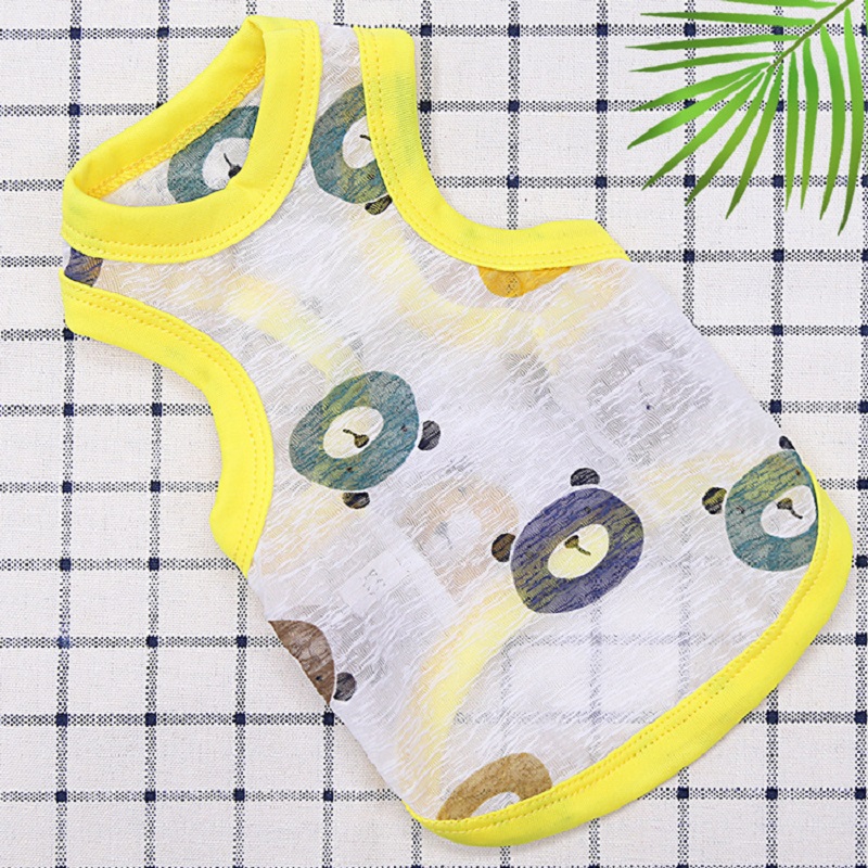 Chaleco refrescante para perros, camiseta de malla con estampado de fresa y puntos de verano, ropa para cachorros, disfraz de Chihuahua pequeño, tirantes para gatos 2025