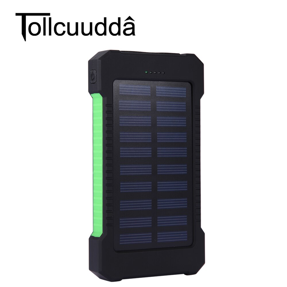 Wasserdicht 10000Mah Solar Power Bank Solar Ladegerät Dual USB Power Bank mit LED-Licht für iPhone 6 Plus Xiaomi handy