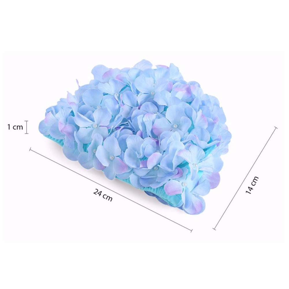 Gorros de baño con de flores para mujer, gorro de baño colorido para pelo largo, 1 unidad