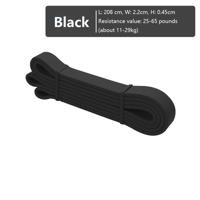 Elastic band resistance band tension band elastic rope fitness pull-up yoga assisted whole body exercise: Black