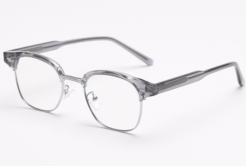 Kachawoo square optical glasses frame men retro tr90 woman eyewear accessories half-frame acetate Korean style grey black brown: grey