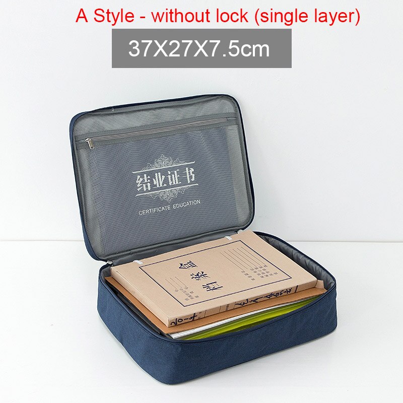 Bolsa de tickets para documentos de viaje, organizador de archivos de gran capacidad para certificados, uso doméstico para viajes, para almacenar artículos importantes, caja de almacenamiento: A Navy