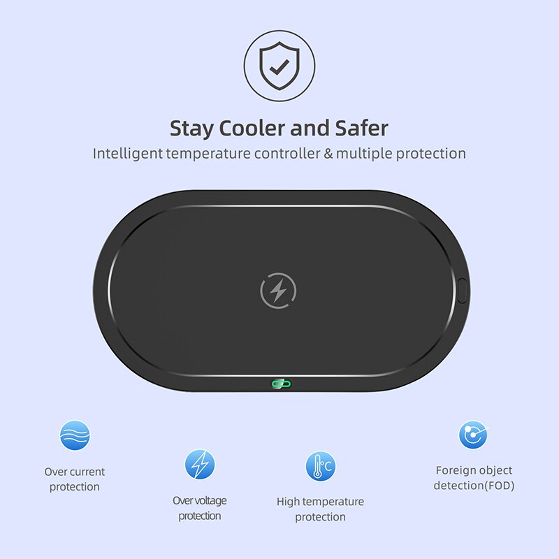 5W Snelle Draadloze Opladen Voor Samsung Galaxy S 20 Telefoon Draadloze Oplader Voor Iphone 11 X Xr Xs Met led Light Indicator