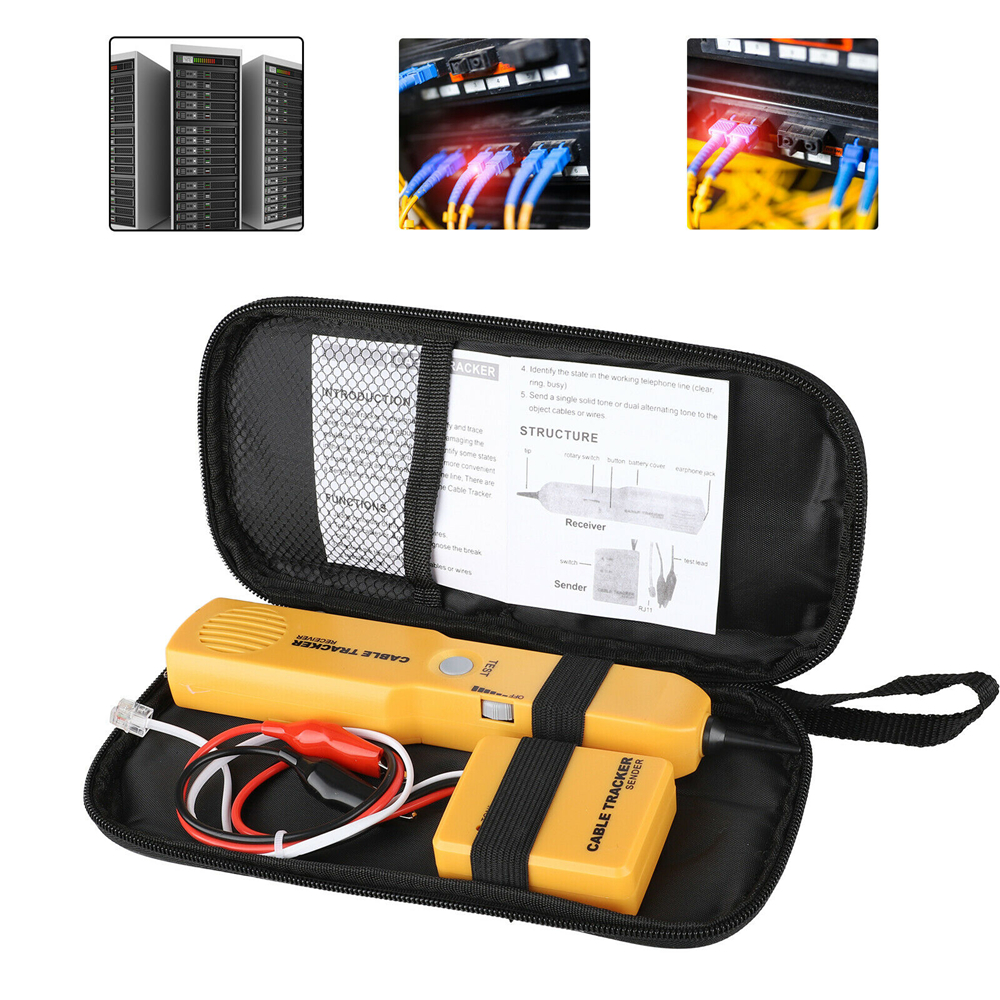 RJ11 Network Phone Telephone Cable Tester Toner Wire Tracker Tracer Diagnose Tone Line Finder Detector Networking Tool