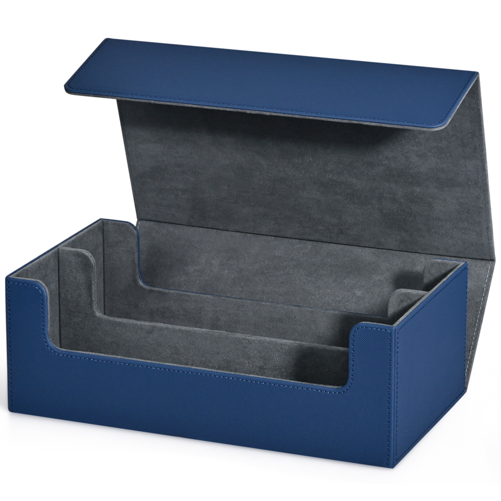 Caja de almacenamiento de tarjetas, estuche para baraja de tarjetas con más de 1200 tarjetas de una sola manga, fuertes cajas de tarjetas magnéticas de cuero PU para MTG TCG: Azul