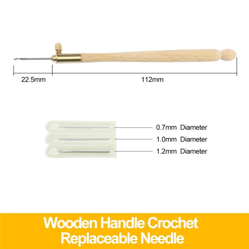 Houten Handvat Haak Haak Met 3 Naalden Franse Haak Borduren Kralen Hoepel Naaien Tool Set DIY Craft