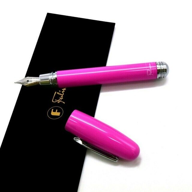Pocket Fuliwen Fountain Pen Travel Pocket Ink Pen Screw Cap Fine Nib Stationery Office school supplies Writing Pens: Limited Pink