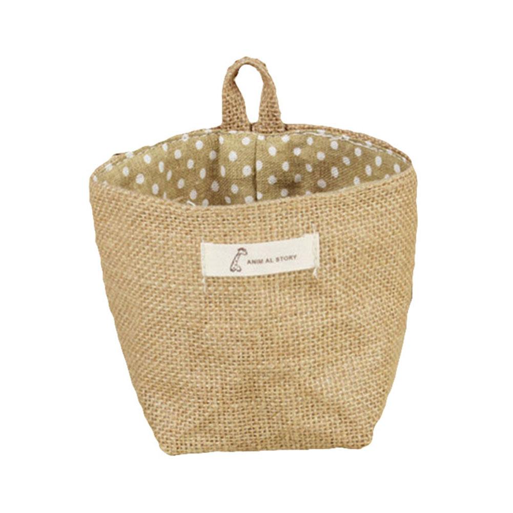 Vintage pliable suspendus articles divers blanchisserie vêtements cosmétique rangement organisateur panier Bin linge stockage décor à la maison jouet panier: Yellow Dots