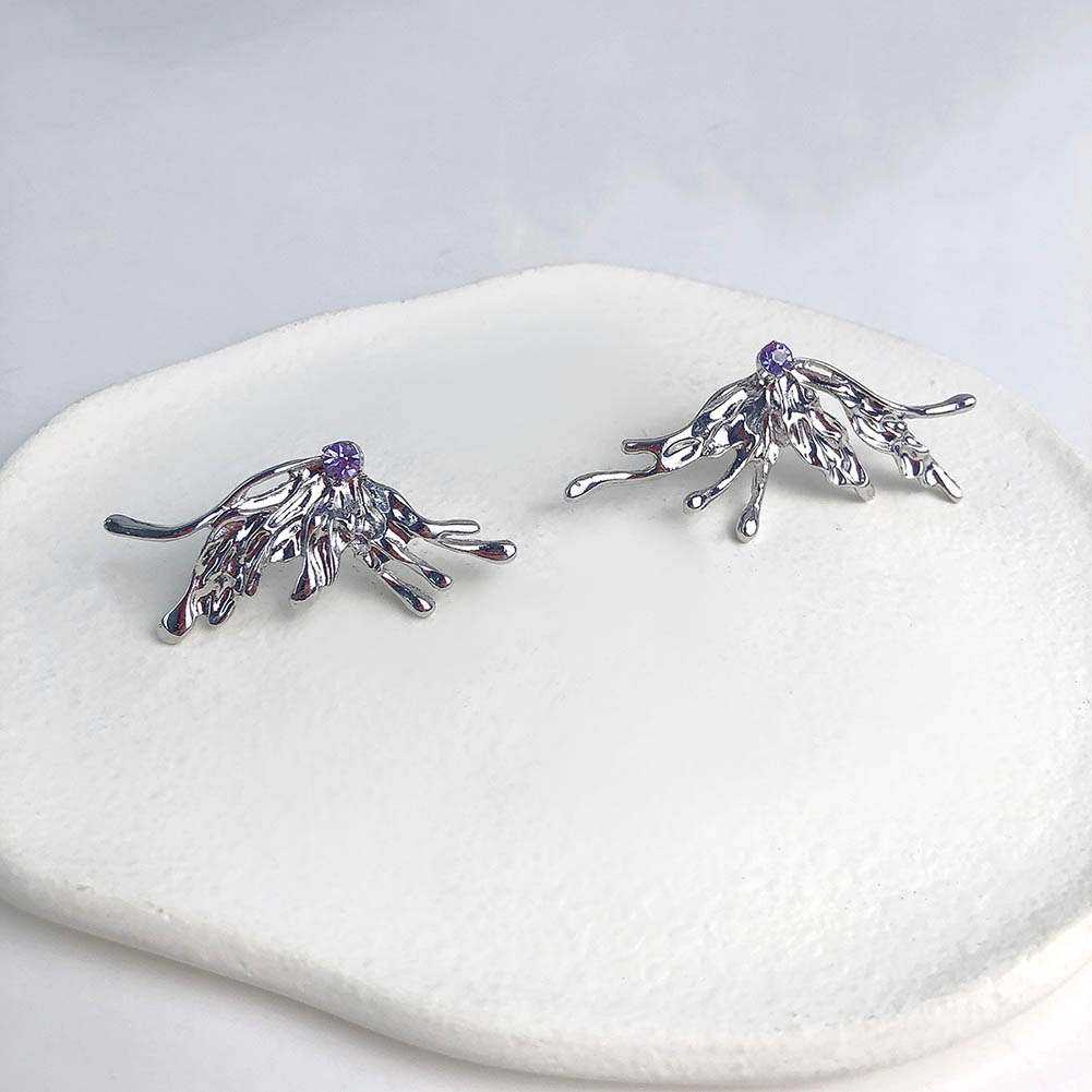 2022 Y2K Esthetische Punk Stijl Vloeibare Vlinder Earring Voor Vrouw Koele Metalen Vlinder Oorbellen Sieraden
