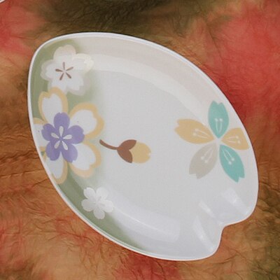 Ceramic Small Plate Cherry Blossoms Dessert Dish Japanese-Style Porcelain Sushi Tray Household Porcelain Tableware: A