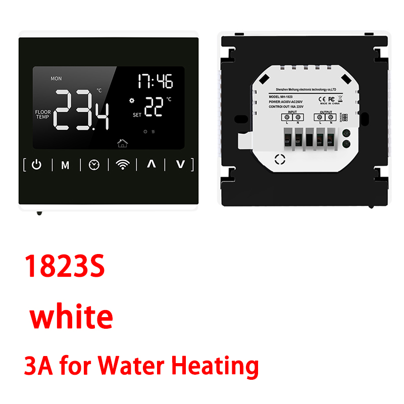 Smart Temperature Control System LCD Touch Screen for Electric Floor Heating Water/Gas Boiler Temperature Remote Controller: 1823S white / NO WIFI