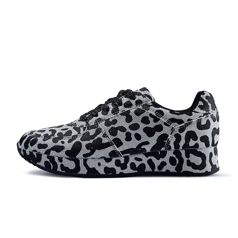 Leopard damskor 6cm tjockare höjd sula kvinna skor temperament vilda sneakers för dam zapatos de mujer: Silver- / 41