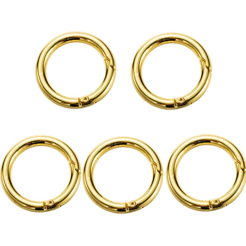 5Pcs Ronde Ring Cirkel Lente Snap Voor Diy Sleutelhanger Haak Zak Gesp Handtas Purse Bag Reparatie Onderdelen Accessoires: 5pc Gold