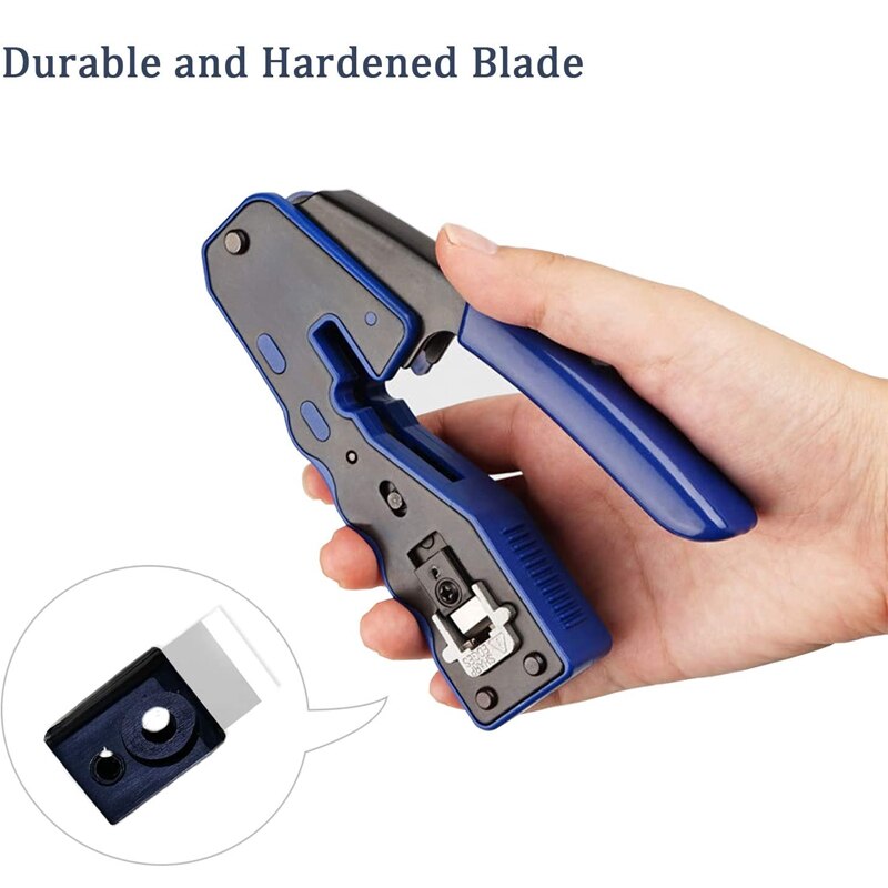 RJ45 Network Cable Crimping Tool Cat7 Cat6 Cat5 Modular Crimping Device Wire Stripper Ethernet Cable Connection Tool Kit