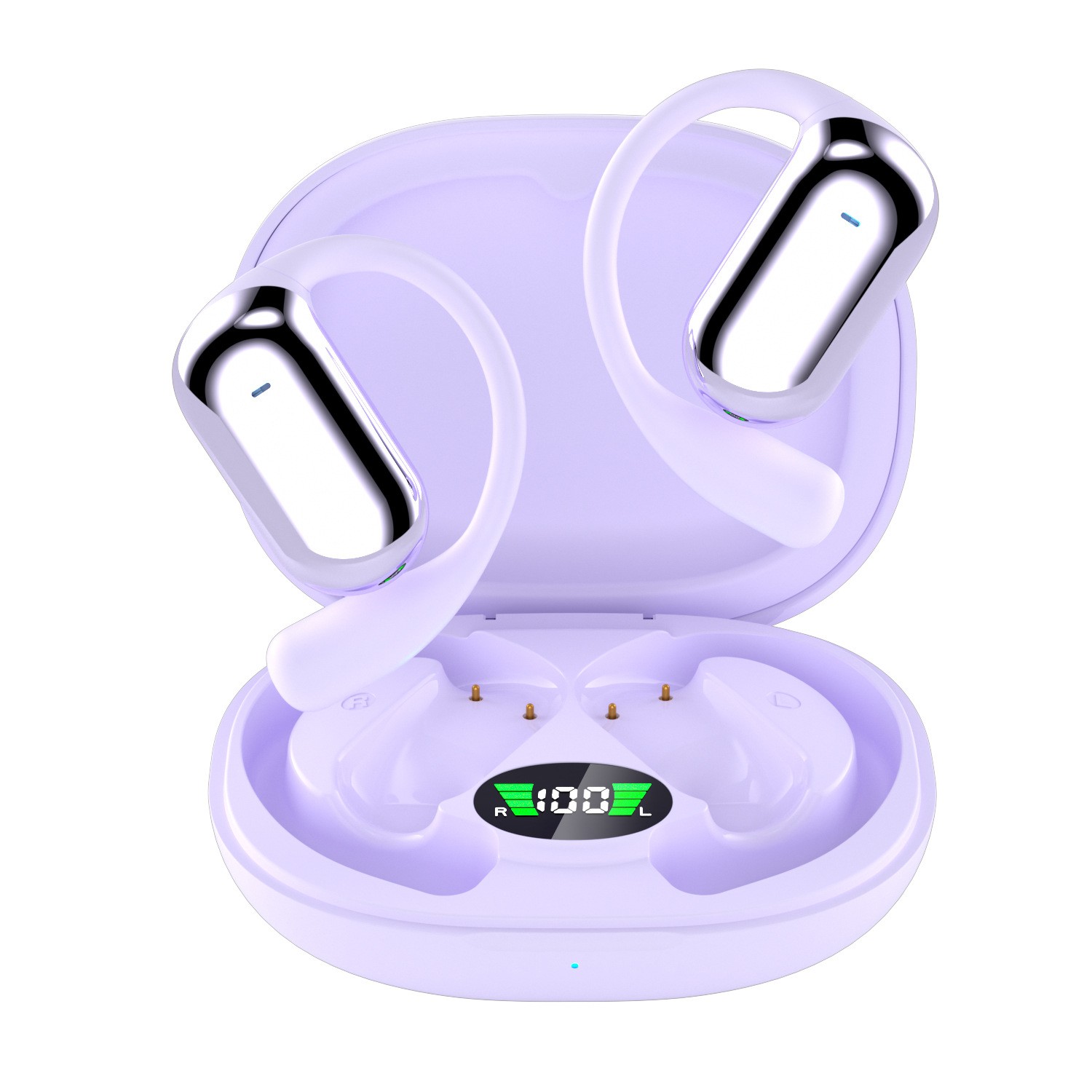 YYK-Q16S Bluetooth Headset Hanging ear long endurance sports noise reduction waterproof LED digital display headset Bluetooth: black