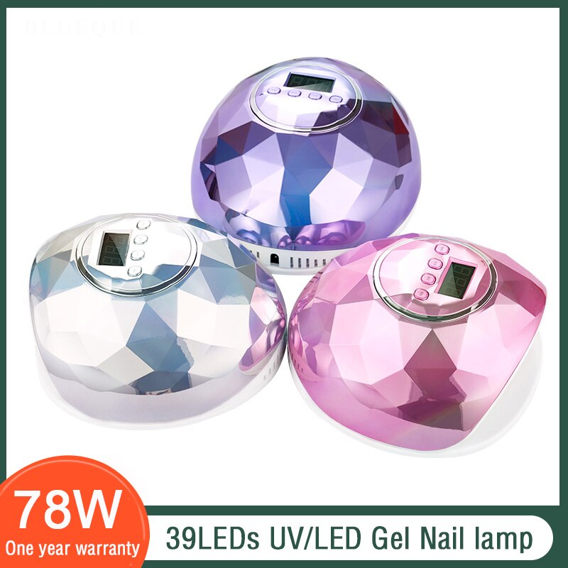 Secador de uñas , lámpara LED UV de 78W para todo tipo de esmaltes de uñas de Gel, 39 Uds. LED de secado rápido, con temporizador y Sensor inteligente