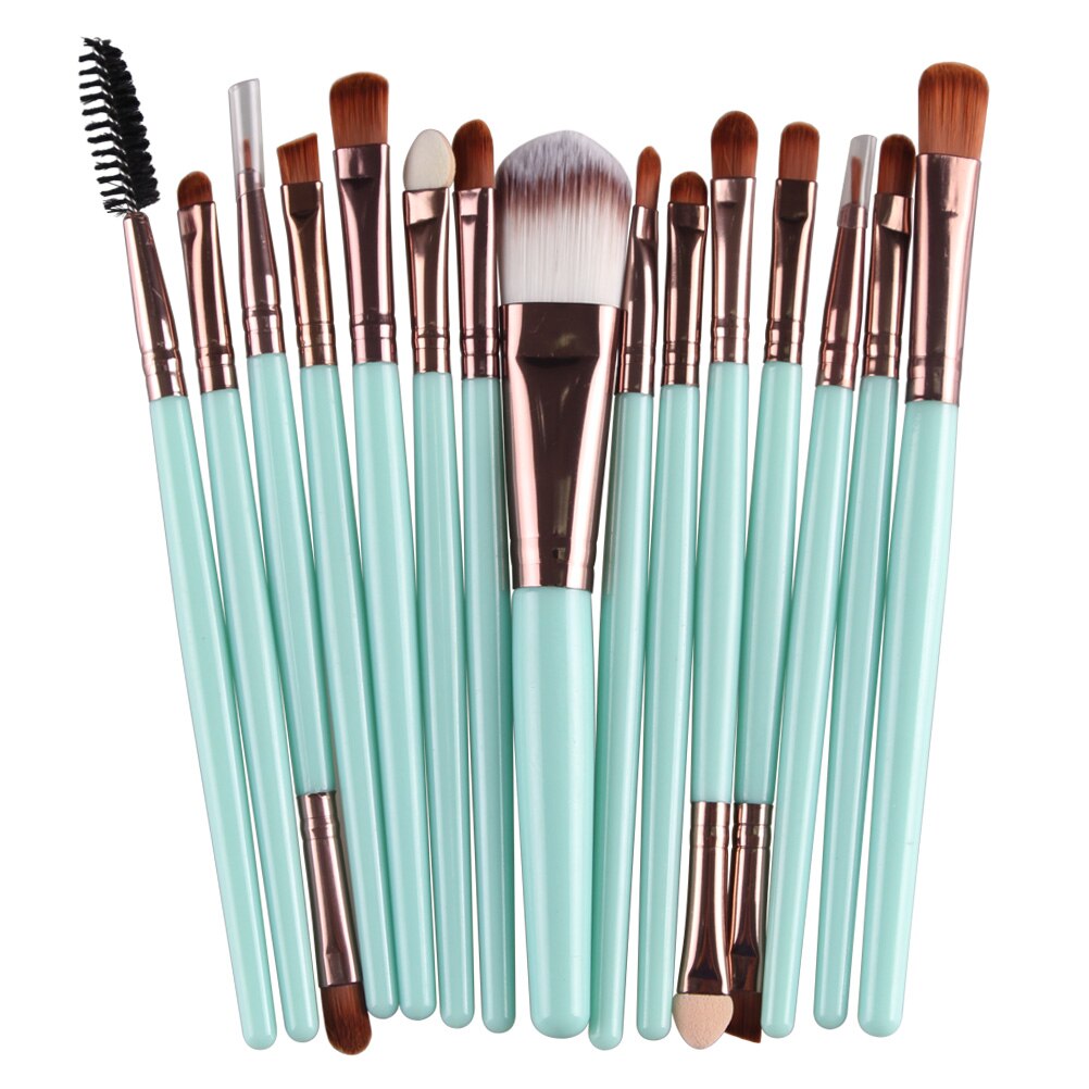 Kit de pinceaux de maquillage multicolores maange 15pc , pour les yeux, le fard à paupières, l'eyeliner, le fond de teint, le correcteur: 13