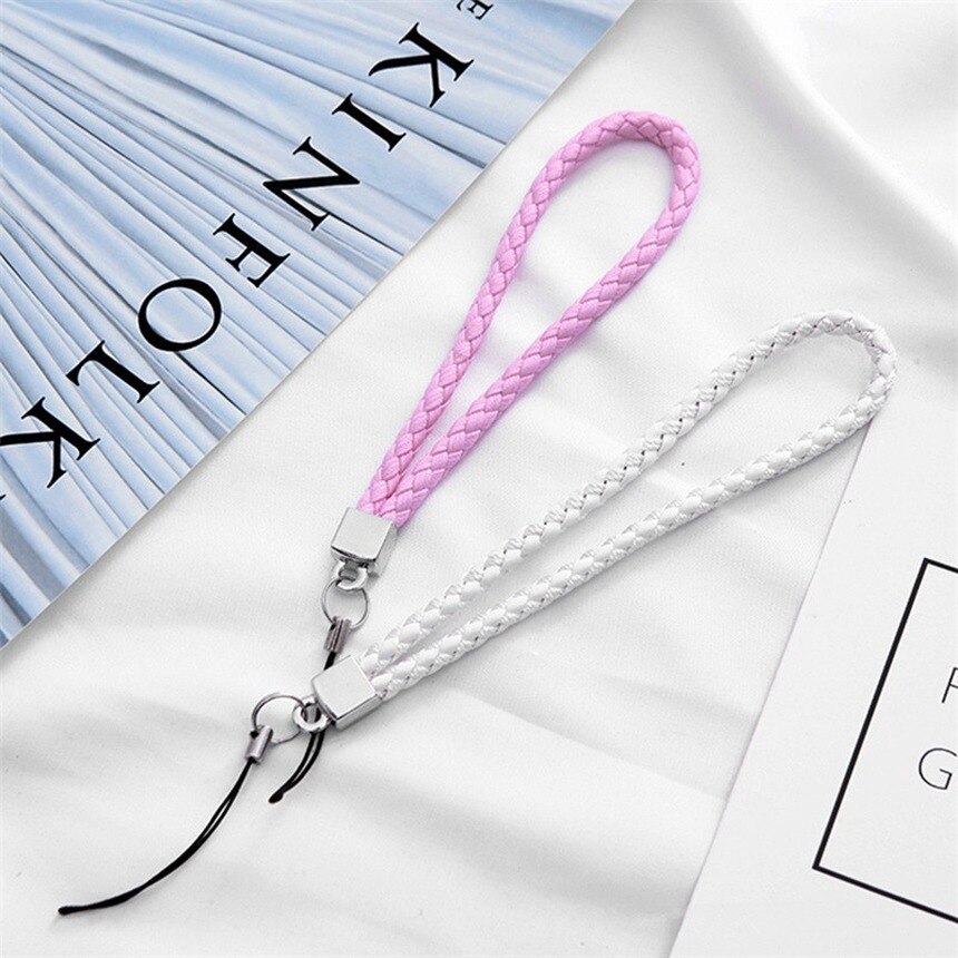 Geweven Lederen Pentagram Mobiele Telefoon Lanyard Strip Geweven Armband Korte Sleutelhanger Touw Id-kaart Lanyard Key Smartphone Bandjes