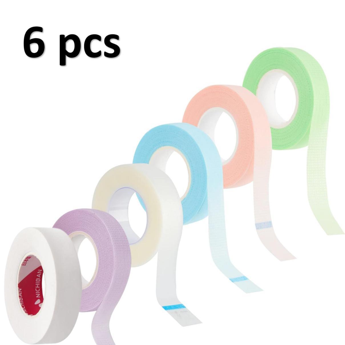 3/6 rollos de cinta aislante japonesa para extensión de pestañas sin pelusa debajo de los ojos almohadillas transpirables cinta no tejida parche de papel para pestañas: Azul