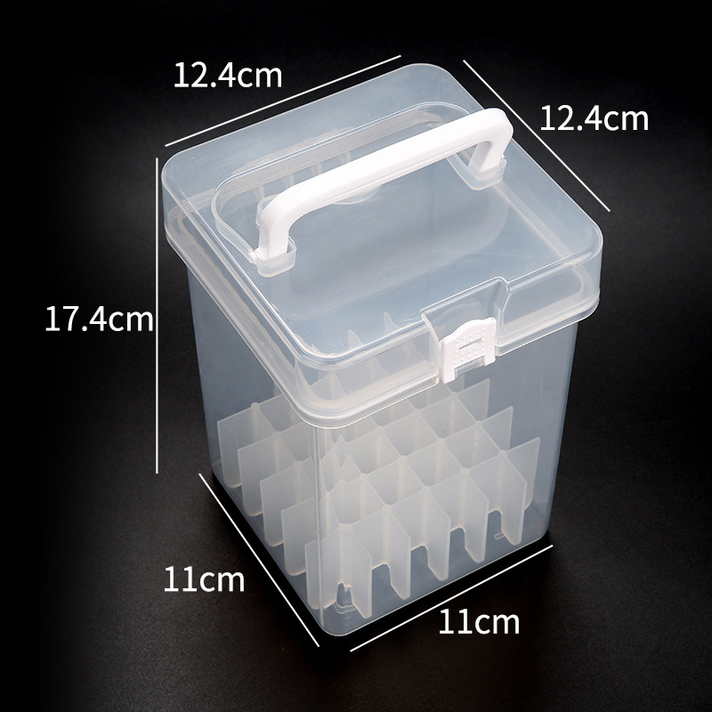 Estuche de plástico transparente para rotuladores, caja organizadora de almacenamiento para marcadores de bocetos de pintura, se adapta a rotuladores de hasta 18mm: Rojo