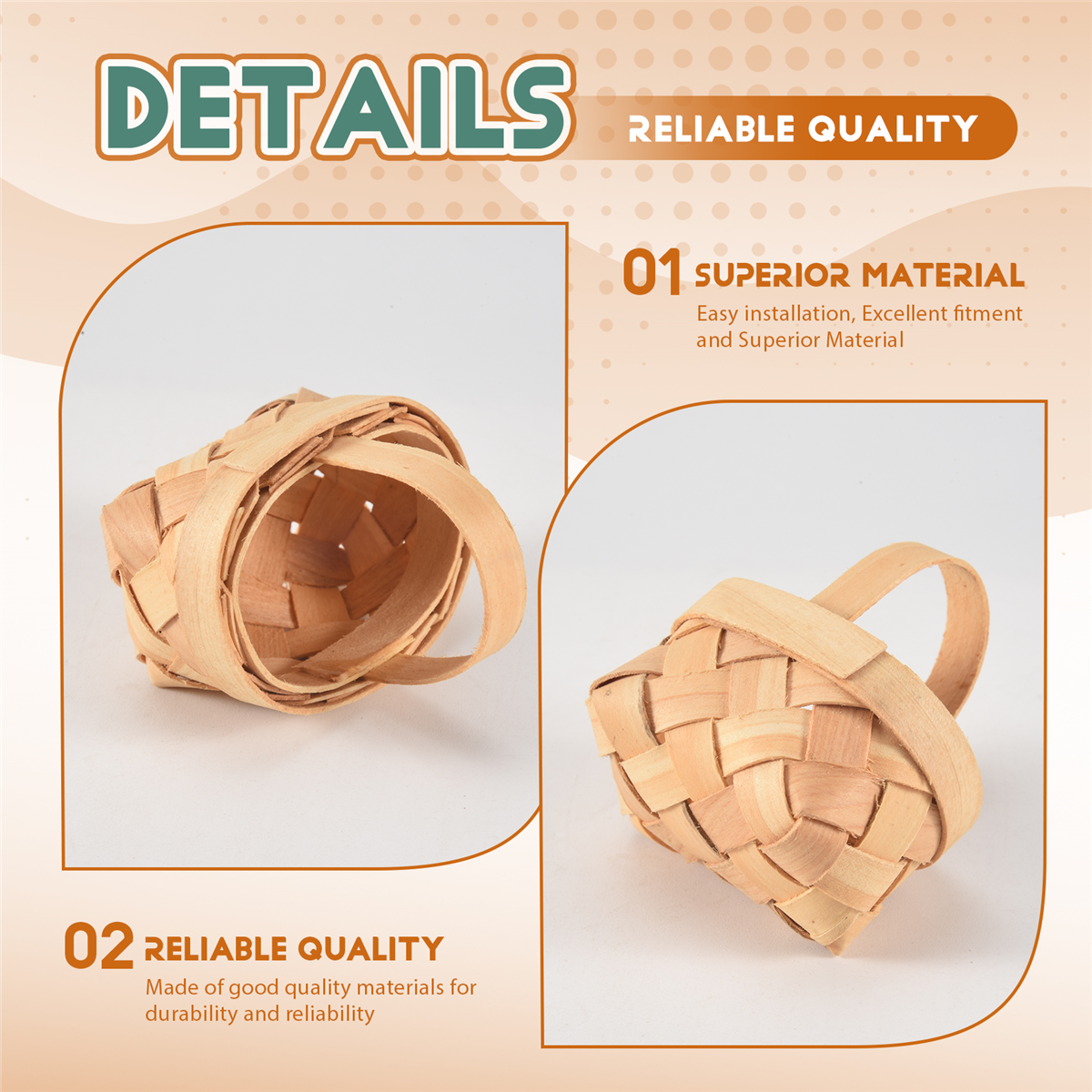 8 STKS Mini Geweven Manden met Handvatten voor Feestartikelen Ambachten Decor Foto PropM12K