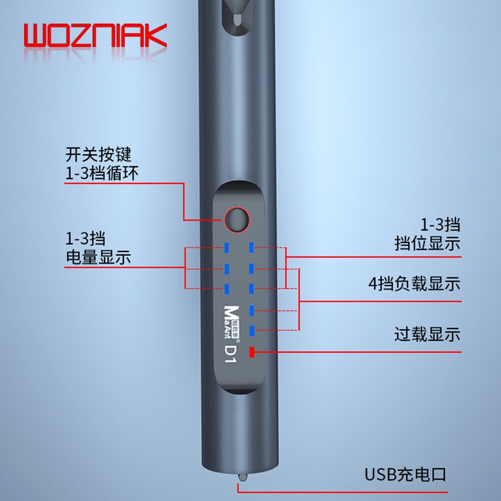 MaAnt D1 Intelligent Charging Grinding Pen Polishing Grinding Cutting Drilling Carving Disassembly Face Lattice Cutting Tools