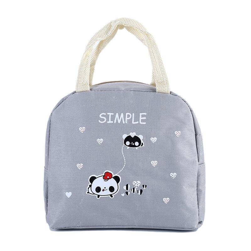 Cartoon Dier Lunch Zakken Unisex Thermische Geïsoleerde Lunch Tas Lunch Container Voedsel Opbergtas Koeltas Tote Pouch Picknick Tas: gray