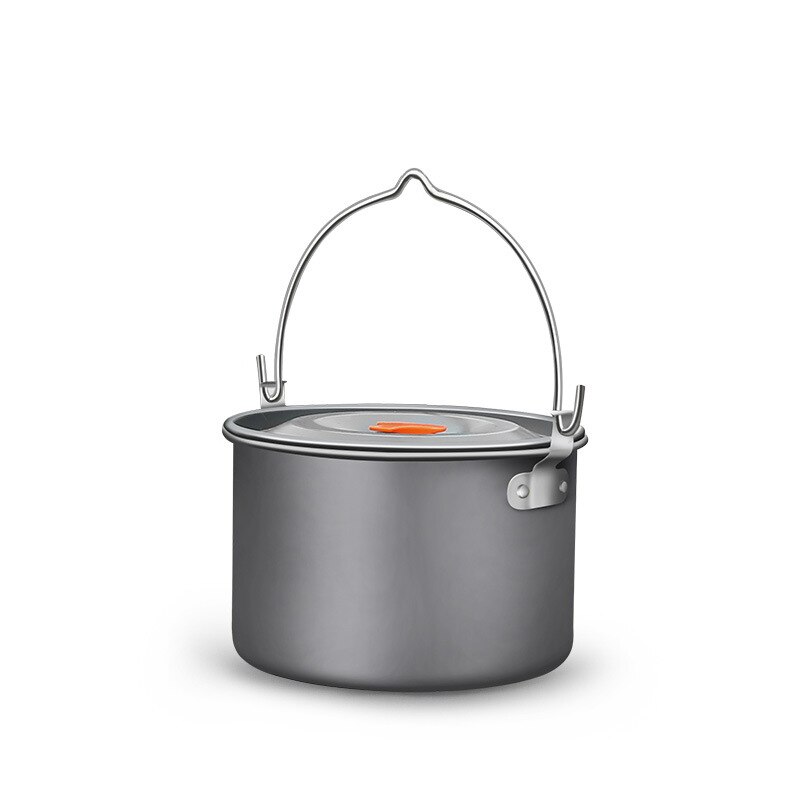 Hewolf 4l camping köksredskap utomhus servis stativ hängande gryta bärbar 4-6 personer picknick matlagning set grill: Pott