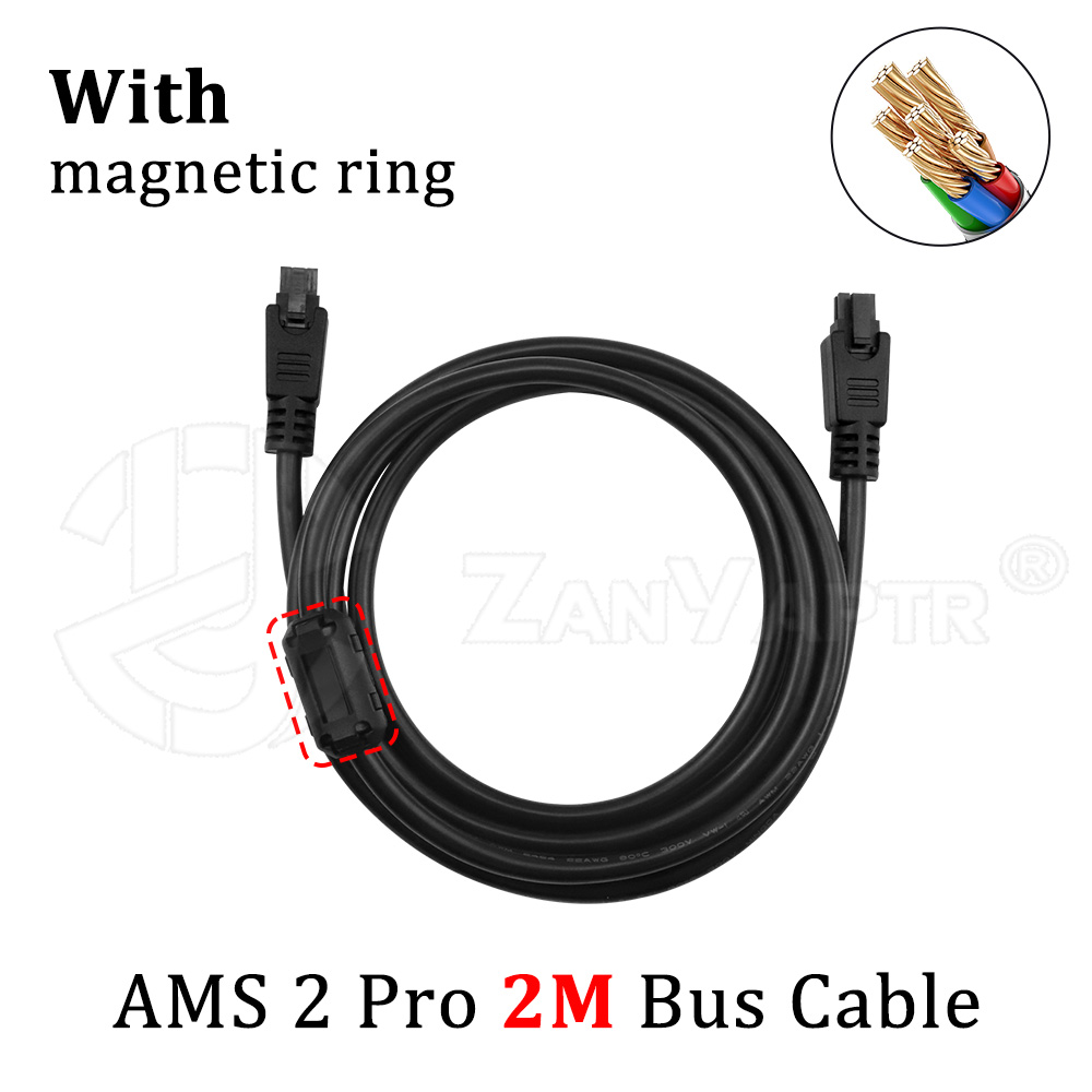 Ams/ams 2 pro för bambu lab  x1/p1/h2d- serien 6- -polig busskabel 1m/2m förlängningskabel för 3d skrivare: Grön