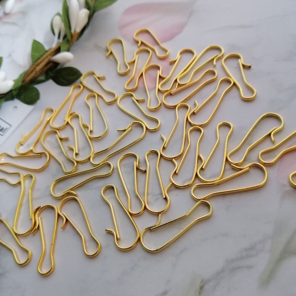 Camal 100 stuks 20mm gouden metalen haken met kromme kristallen kroonluchter connector pin hangende hanger metalen gesp tuin zonnevanger onderdeel