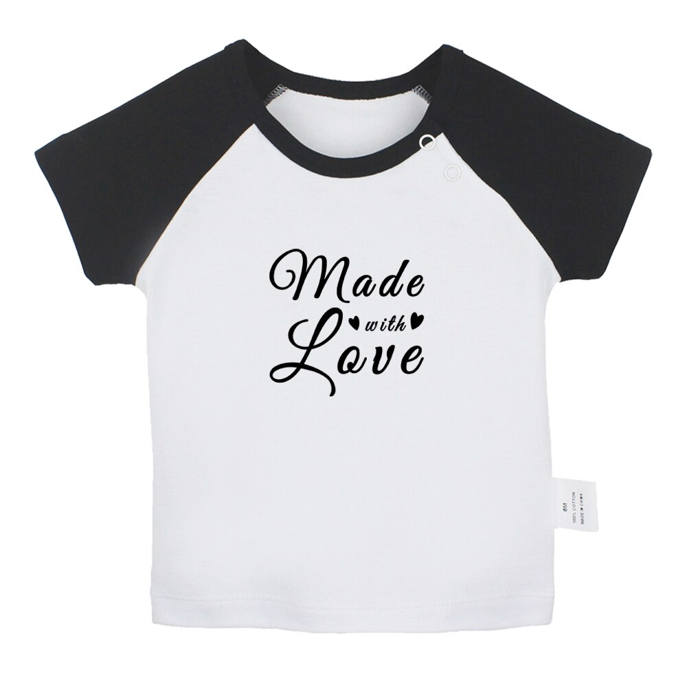 Idzn Gemaakt Met Liefde Fun Art Gedrukt Baby Jongens T-shirts Leuke Baby Meisjes Korte Mouwen T-shirt Pasgeboren Katoen tops Kleding: BabyCB8140D / 18-24M